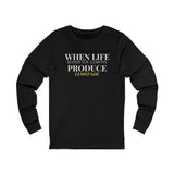Long Sleeve Tee — "MAKE LEMONADE" Minimal Inspirational Graphic
