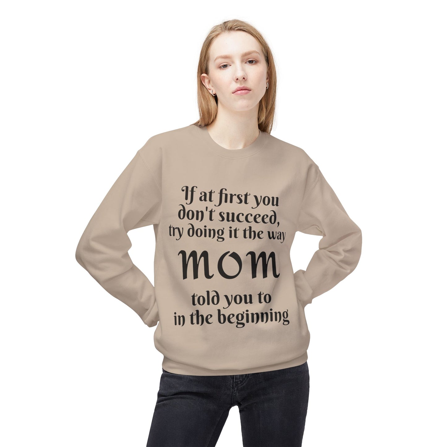 Unisex Midweight Softstyle Fleece Crewneck Sweatshirt-MOM TOLD YOU