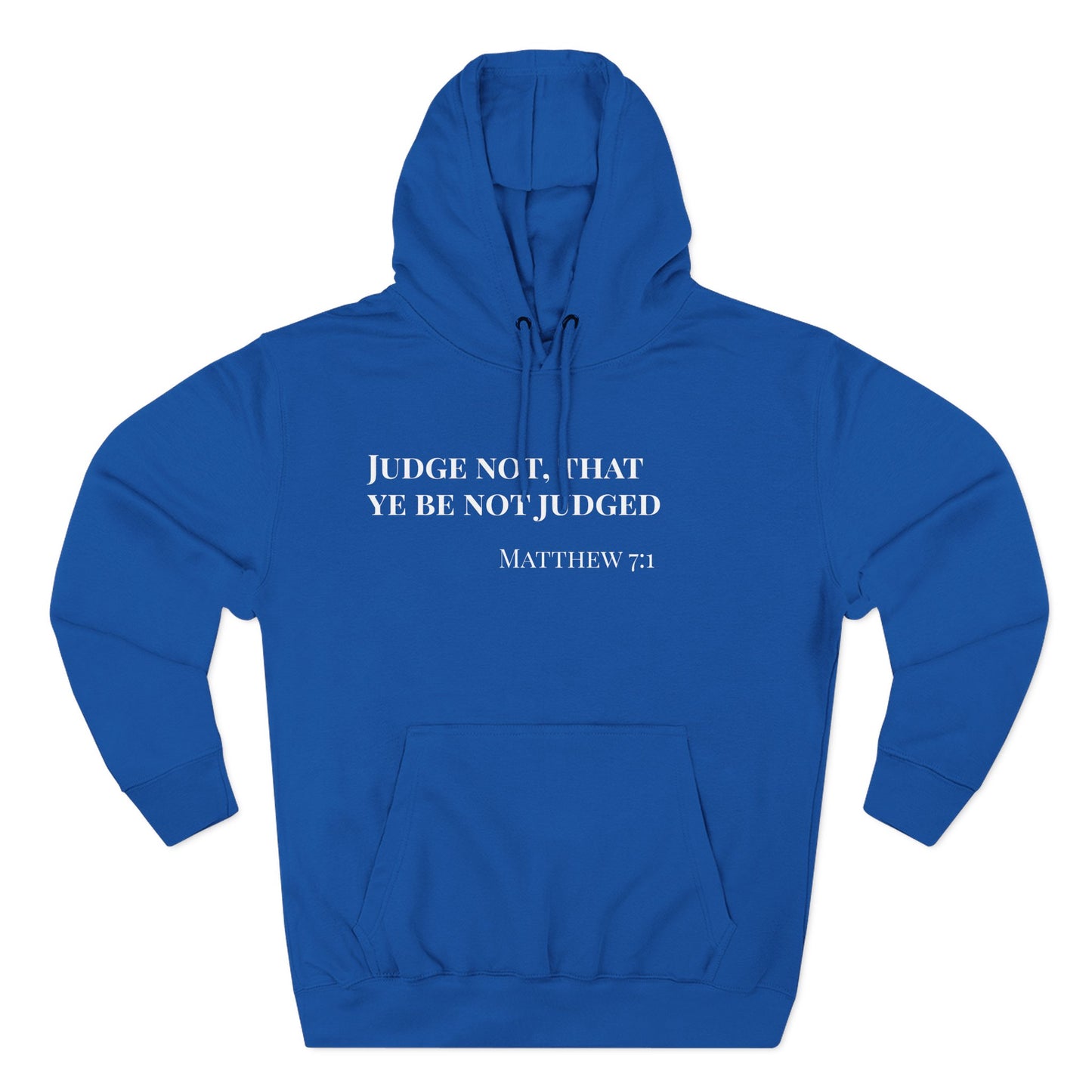 AI MODEL Size Up-Scripture Hoodie - Matthew 7:1 "Judge Not, That Ye Be Not Judged"