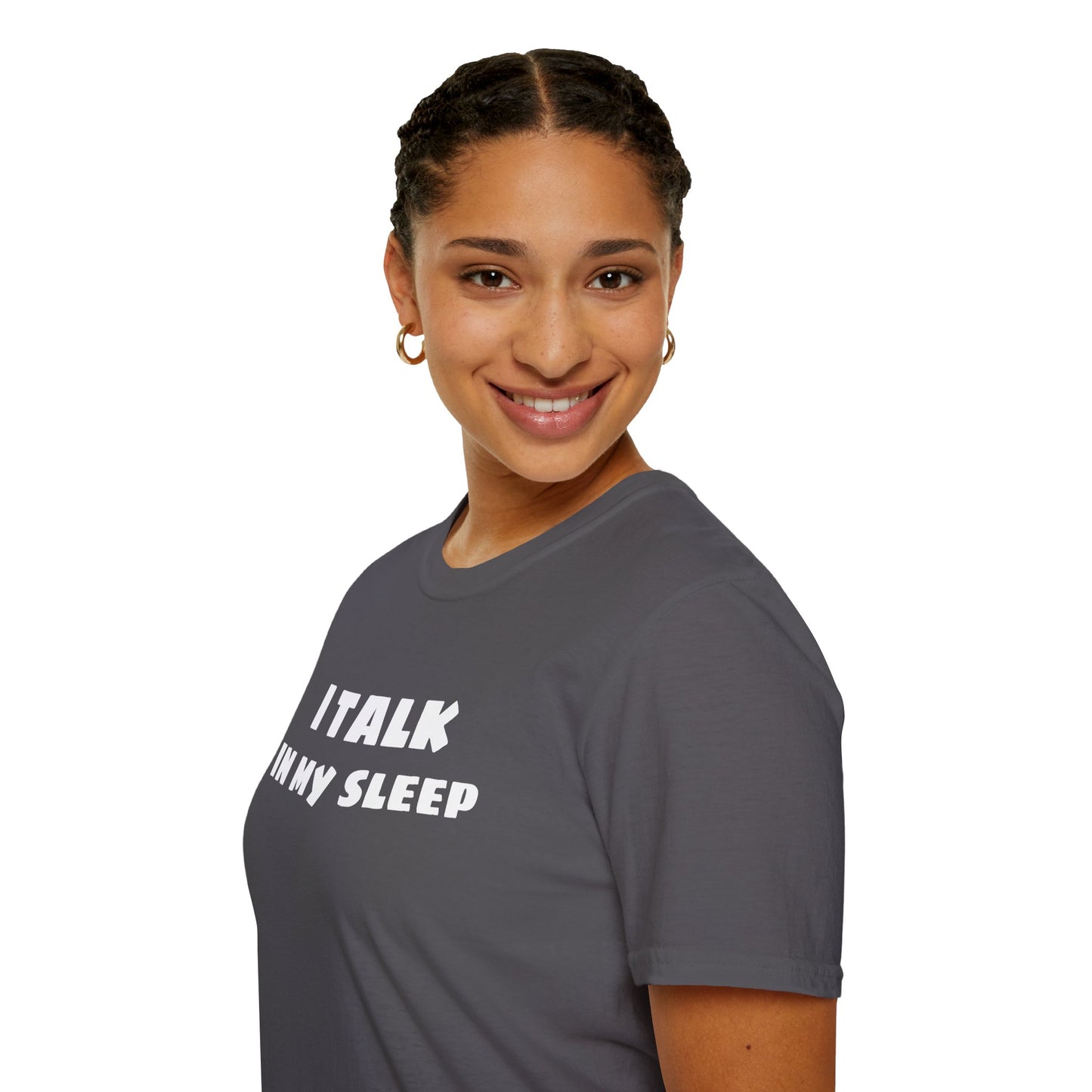 Unisex Softstyle Short Sleeve-I TALK IN MY SLEEP W/QR CODE