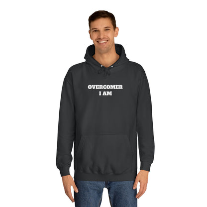 Suggest to SIZE UP-Waist band snug fit-Unisex College Hoodie-OVERCOMER I AM