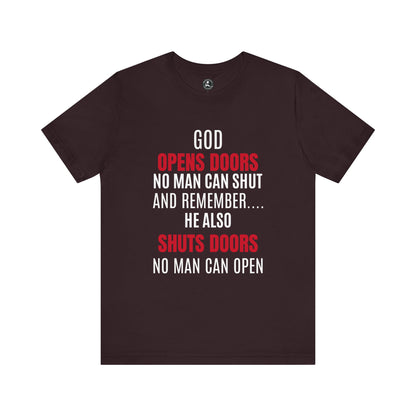 Unisex Jersey Short Sleeve Tee-GOD OPENS DOORS