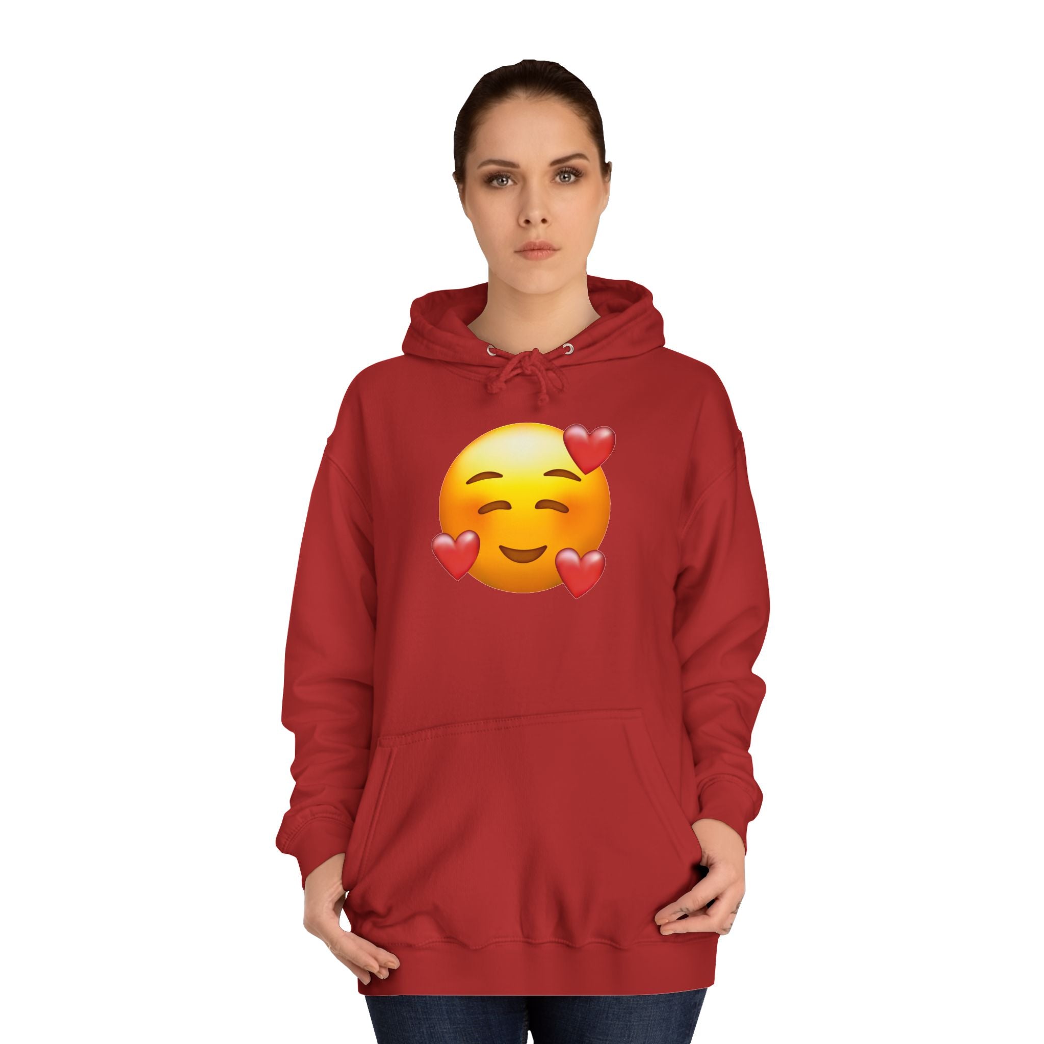 Unisex College Hoodie-Smile Heart Imoji