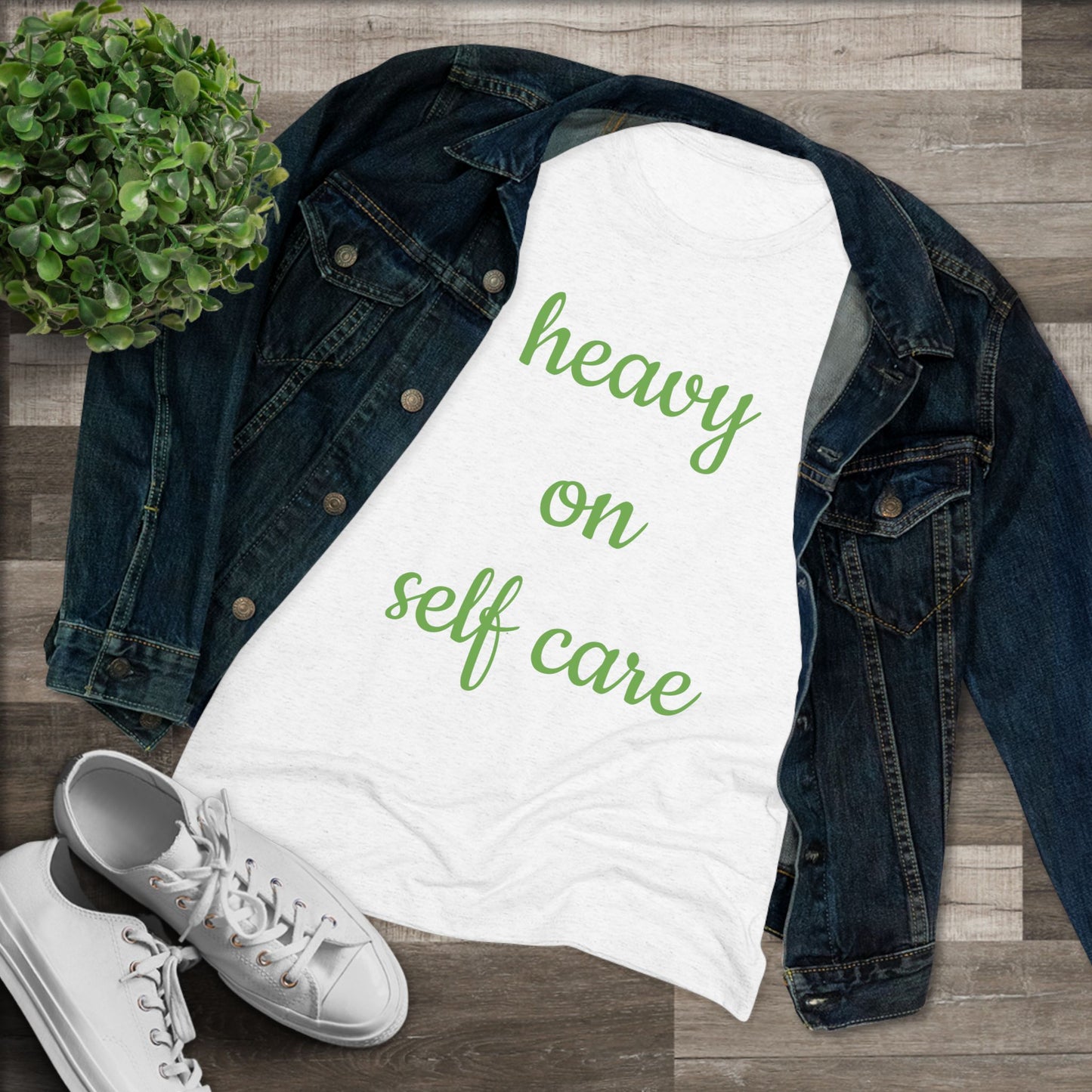 Women's Triblend Tee-Heavy On Self Care