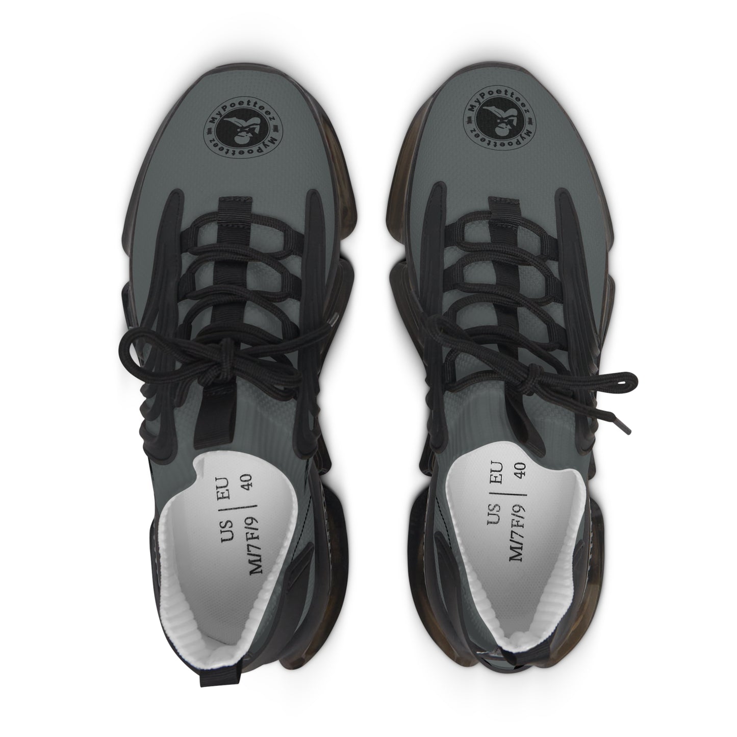 Women's Mesh Sneakers Dark Grey/Black Soles-MyPoetteez Logo