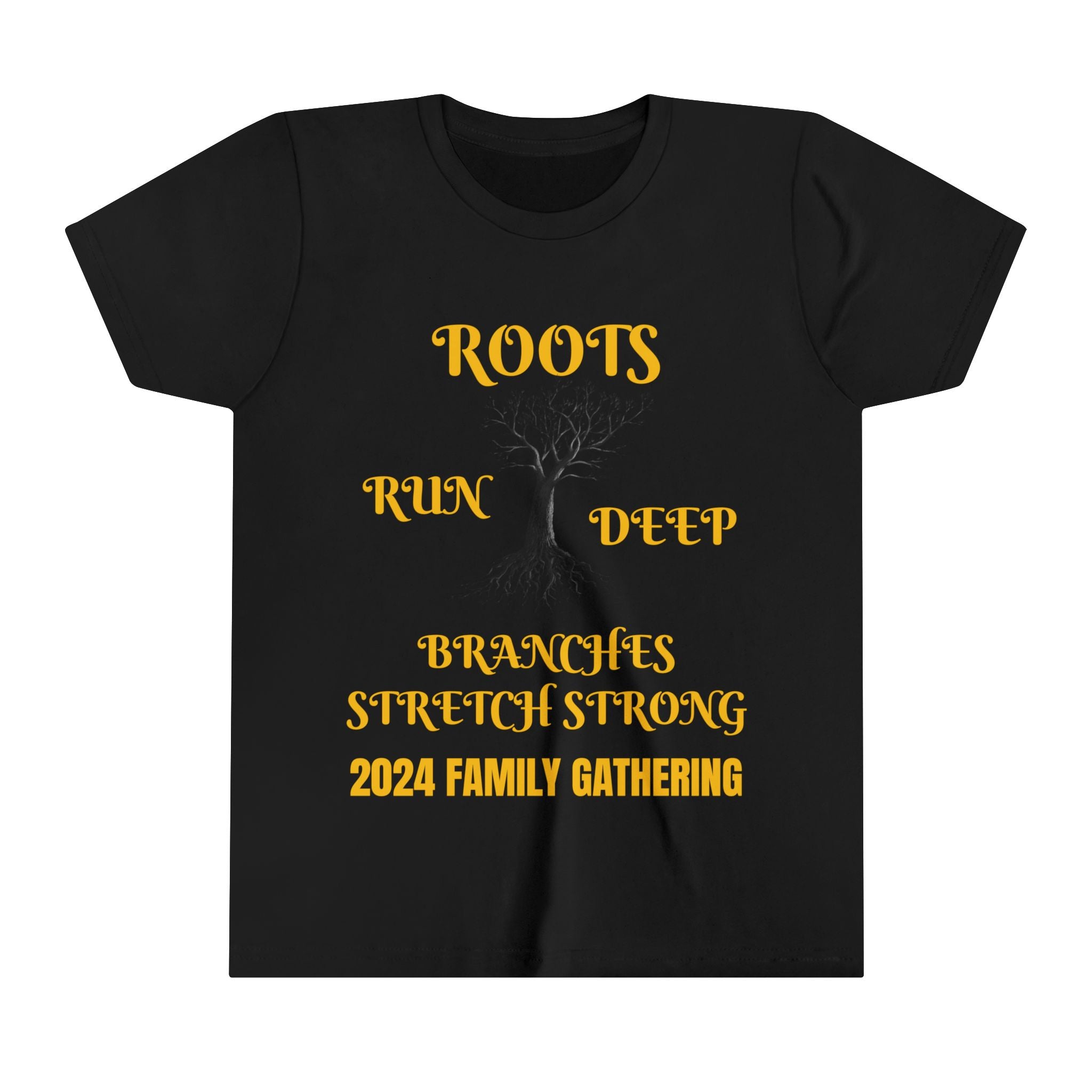 Youth Short Sleeve--2024 Family Gathering-Roots Run Deep-Branches Stretch Strong