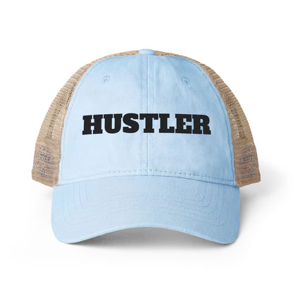Women's Washed Mesh-Back Cap-HUSTLER