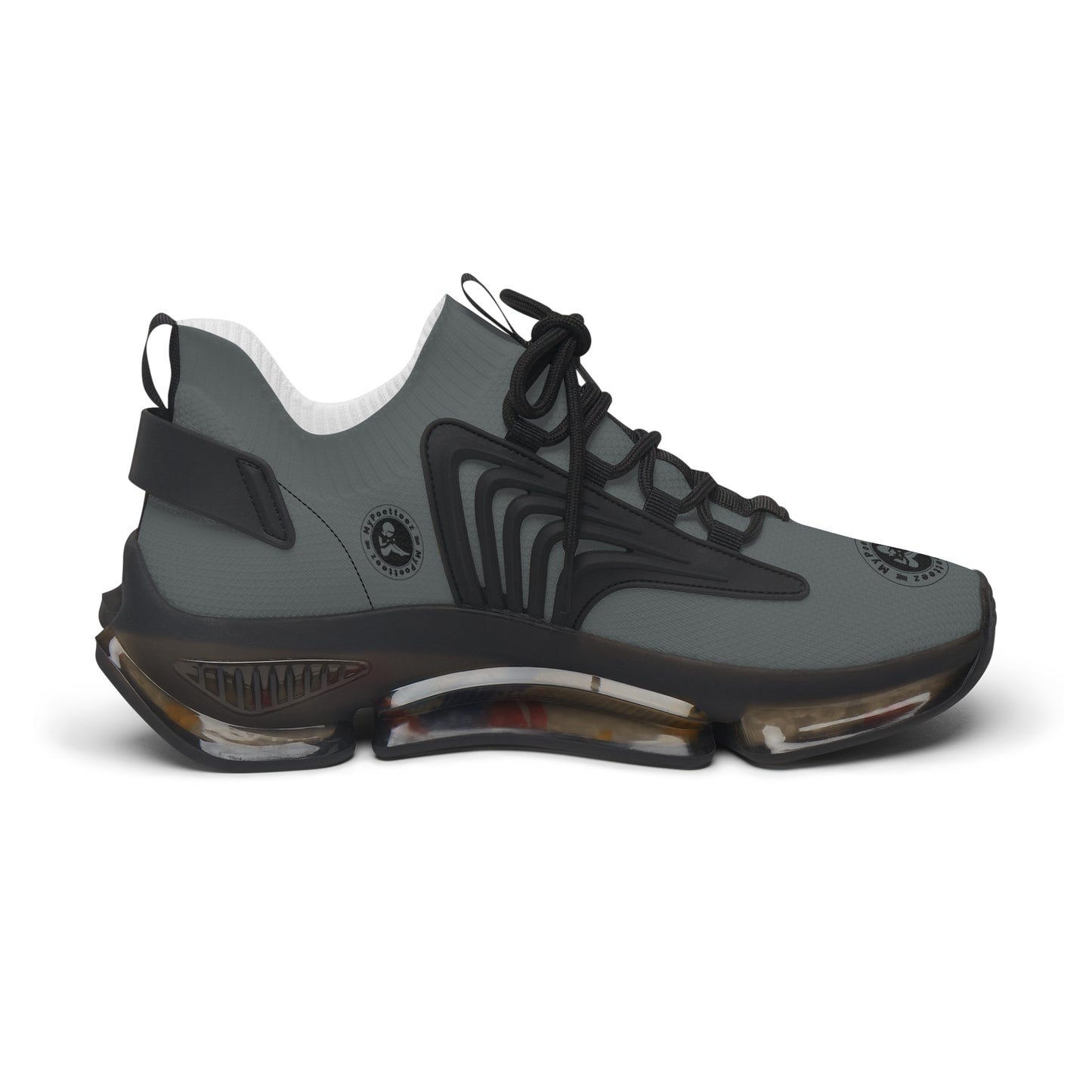 Women's Mesh Sneakers Dark Grey/Black Soles-MyPoetteez Logo