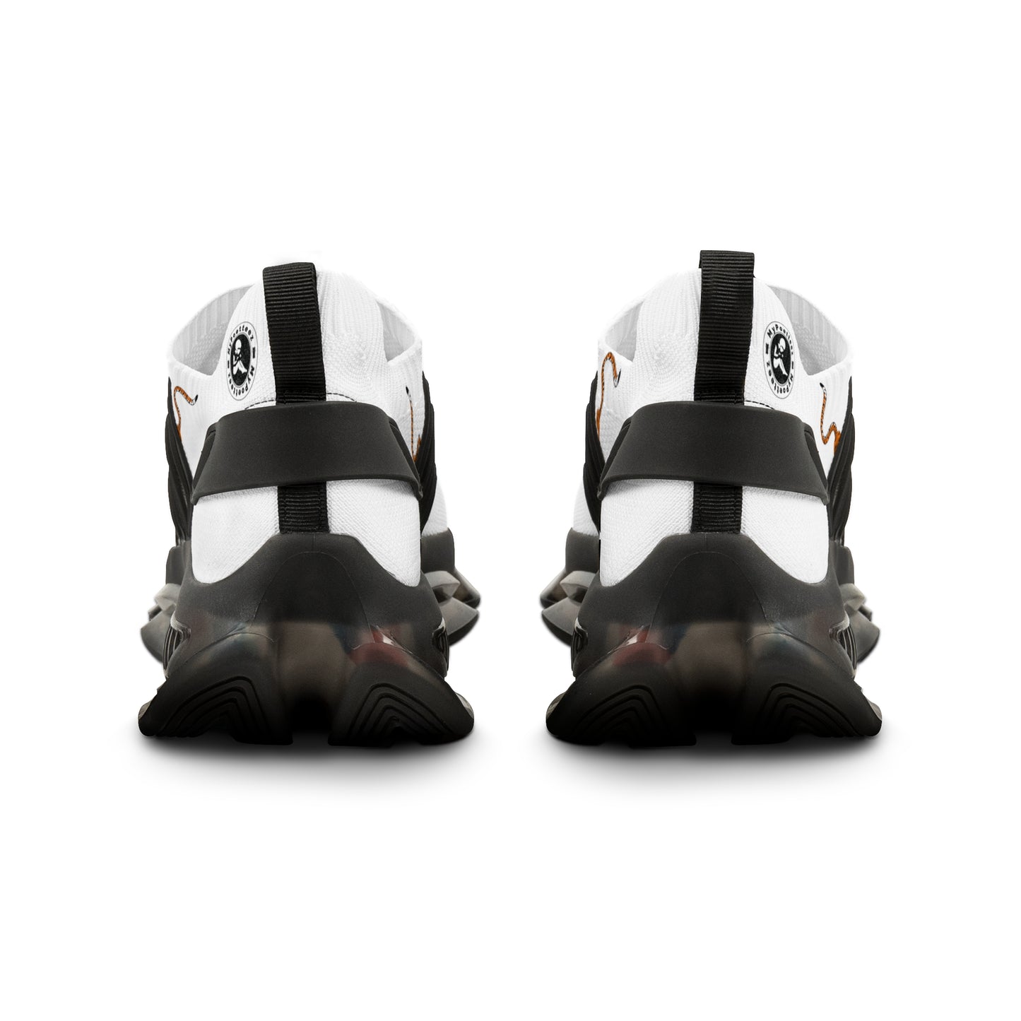 Men's White Mesh Sneakers — Lightweight Breathable Athletic Shoes with Color-Tiger & Black Sole