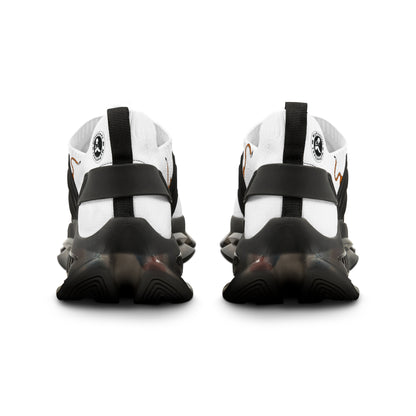 Men's White Mesh Sneakers — Lightweight Breathable Athletic Shoes with Color-Tiger & Black Sole
