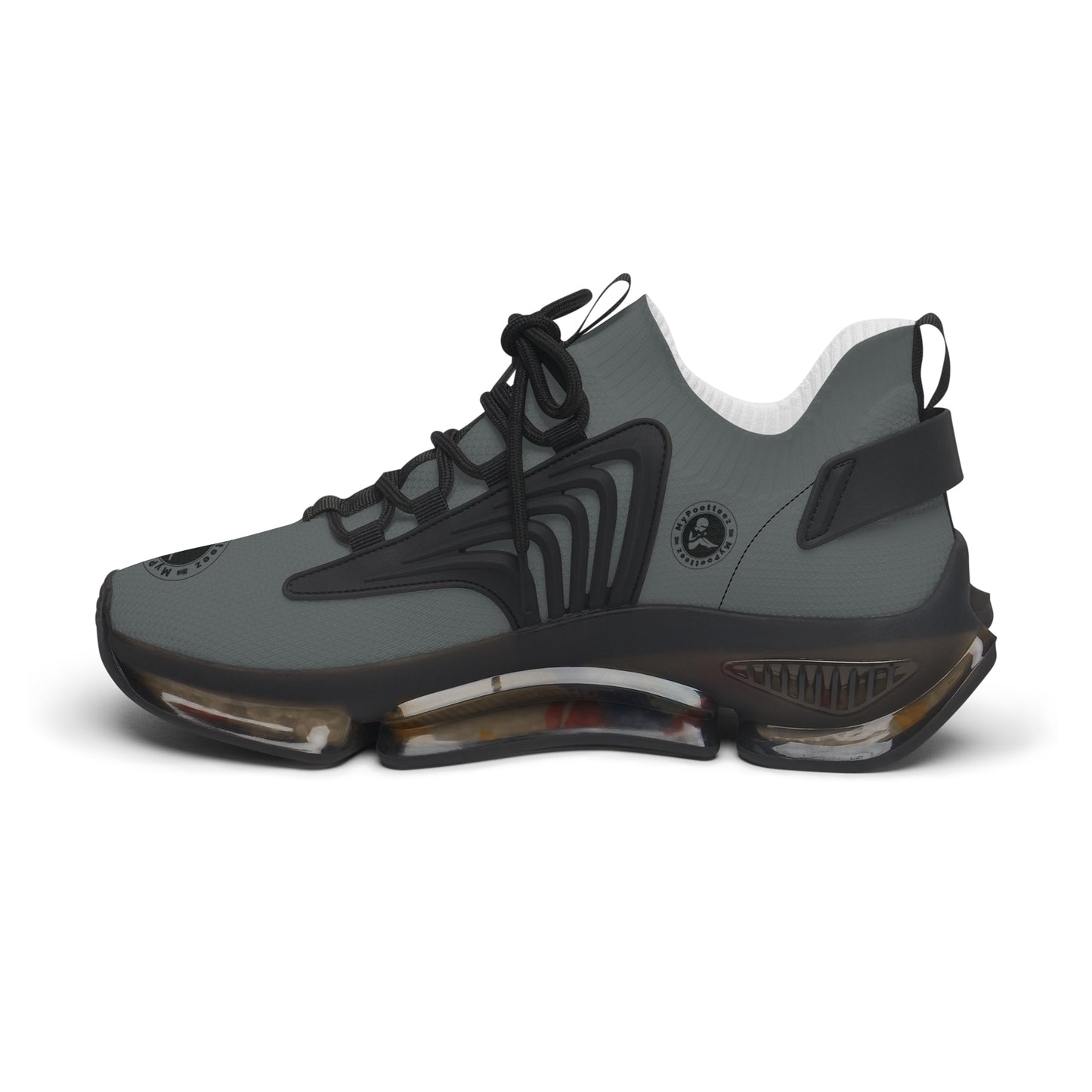 Women's Mesh Sneakers Dark Grey/Black Soles-MyPoetteez Logo