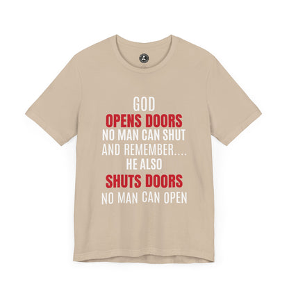Unisex Jersey Short Sleeve Tee-GOD OPENS DOORS