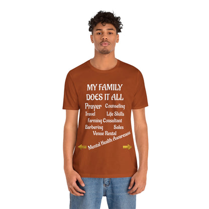 Unisex Jersey Short Sleeve-MY FAMILY DOES IT ALL