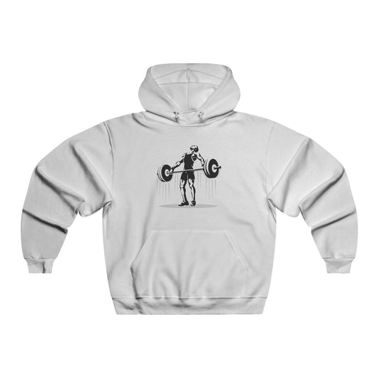 Men's Fitness Hoodie with Barbell Graphic