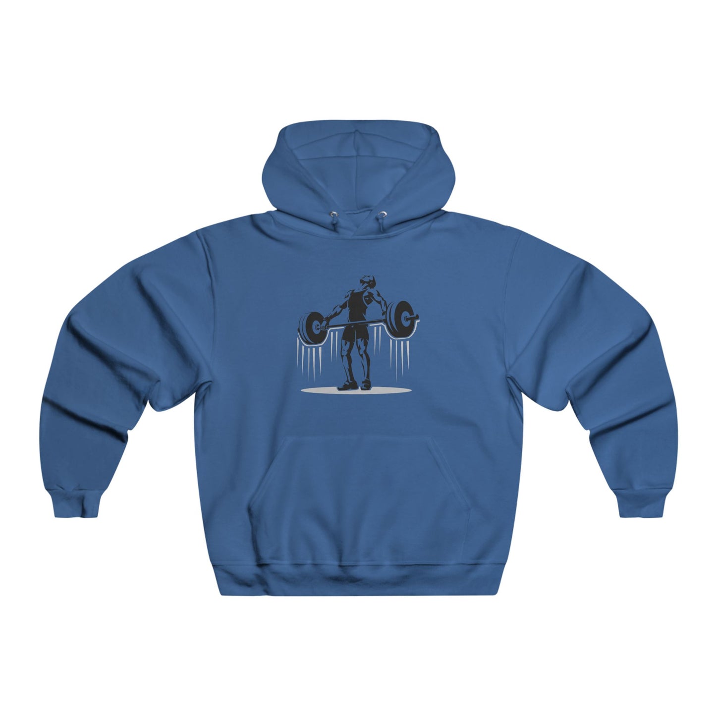 Men's Fitness Hoodie with Barbell Graphic