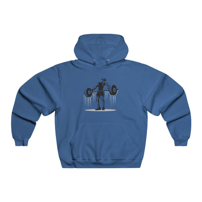 Men's Fitness Hoodie with Barbell Graphic