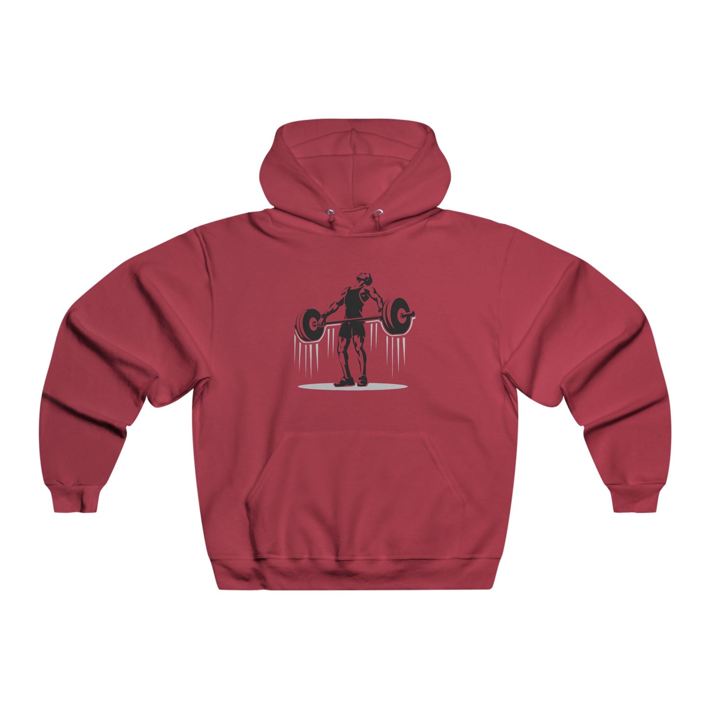 Men's Fitness Hoodie with Barbell Graphic