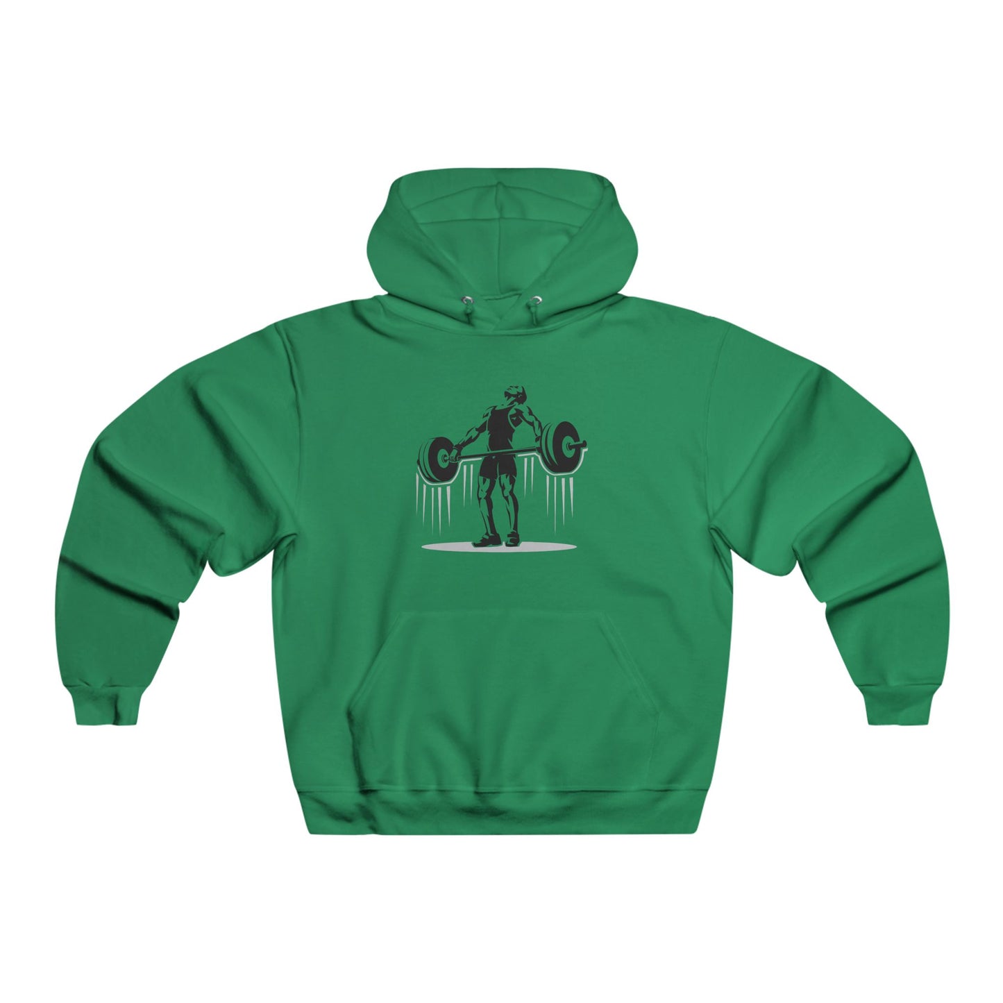 Men's Fitness Hoodie with Barbell Graphic