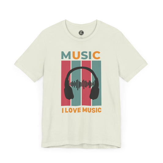 I Love Music Unisex Jersey Short Sleeve Tee - Perfect Gift for Music Lovers