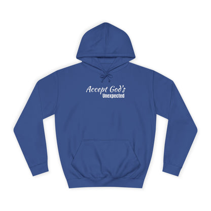 AI MODEL Size Up-Unisex College Hoodie-Accept God's UNEXPECTED