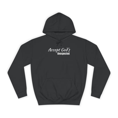 AI MODEL Size Up-Unisex College Hoodie-Accept God's UNEXPECTED