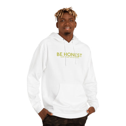 Hoodie — "BE HONEST GOD ALREADY KNOWS" Minimal White Comfort Pullover