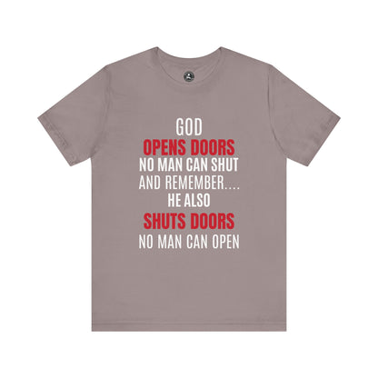 Unisex Jersey Short Sleeve Tee-GOD OPENS DOORS
