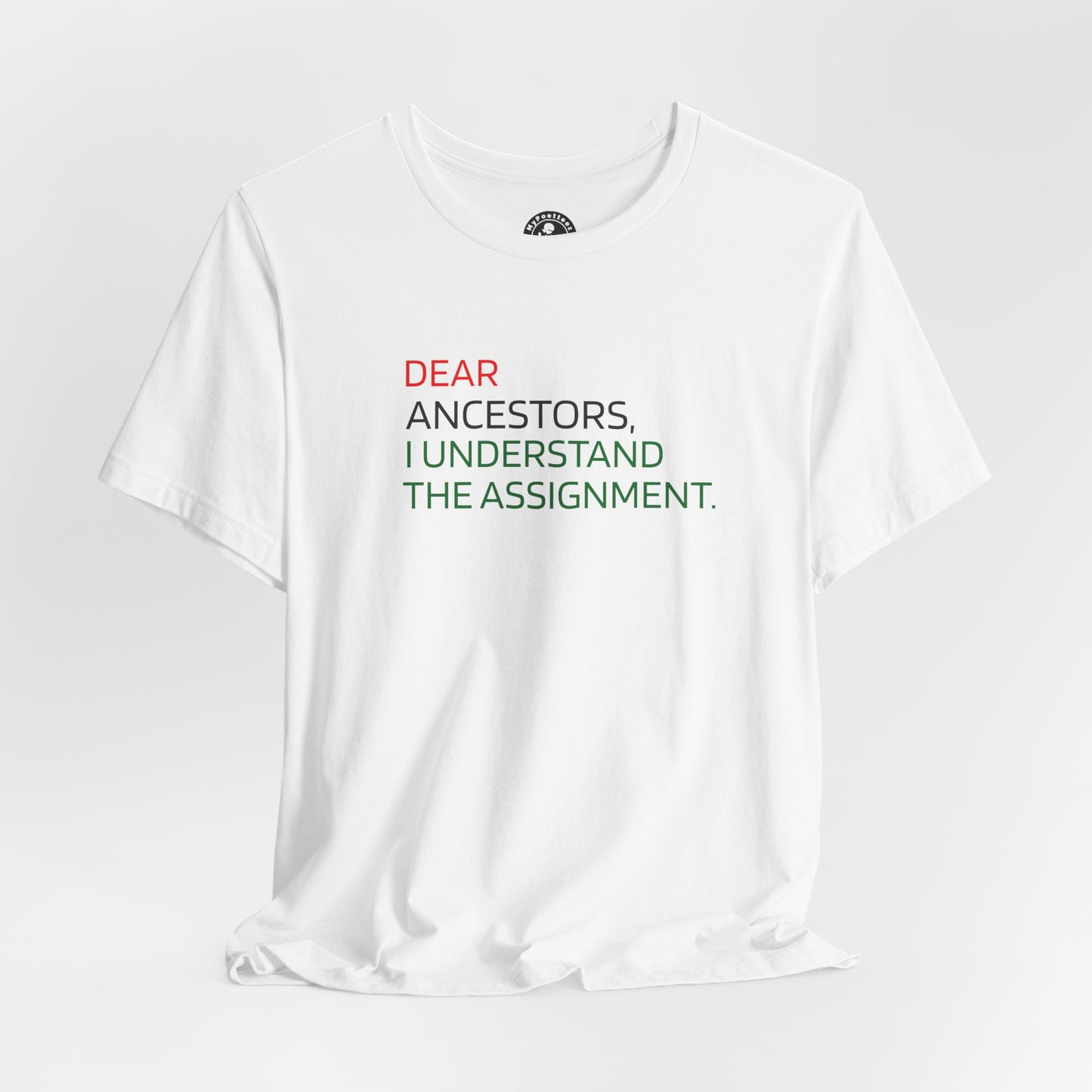 Dear Ancestors T-Shirt — "I Understand the Assignment" Inspirational Tee