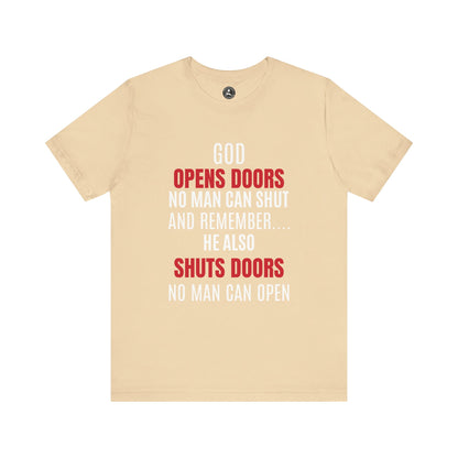 Unisex Jersey Short Sleeve Tee-GOD OPENS DOORS