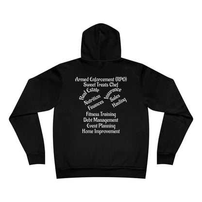 Suggest SIZE DOWN-FYI-Every color hoodie includes white drawstrings-Bella Canvas Hoodie-"MY FAMILY DOES IT ALL" w/back print