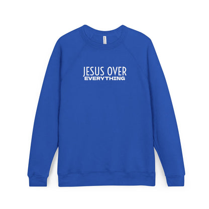Jesus Over Everything Sweatshirt — Faith-Based Christian Raglan Pullover