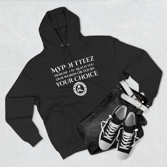 MYPOETTEEZ Logo Three-Panel Fleece Hoodie — Graphic-Black