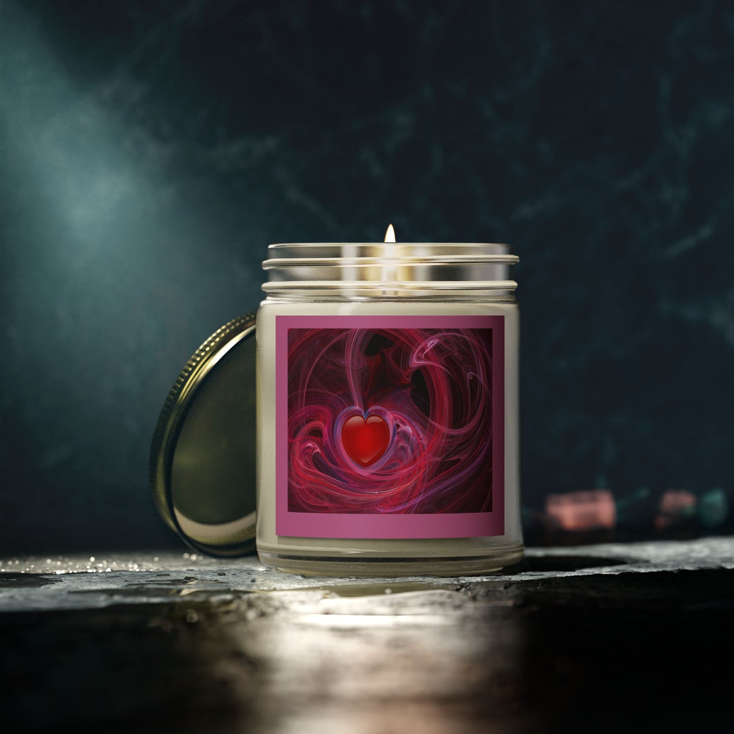 Scented Candles, Coconut Apricot Wax (4oz, 9oz) LOVE SWIRL