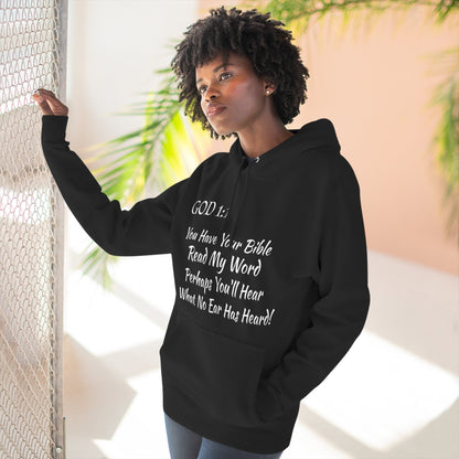 Scriptural Quote Hoodie –God 1:1 "You Have Your Bible-EAR" Christian Faith Pullover