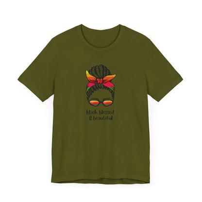 Unisex Jersey Short Sleeve-black, blessed & beautiful