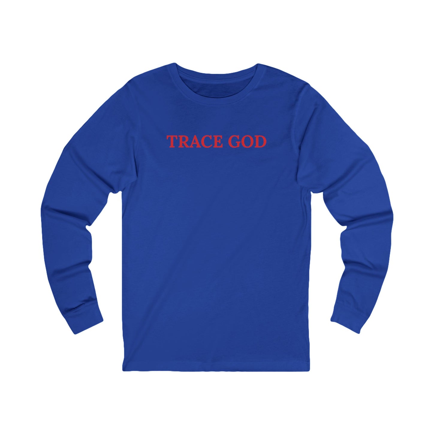 Trace God Long Sleeve Tee — Minimalist Religious Graphic Shirt