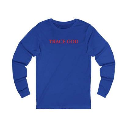 Trace God Long Sleeve Tee — Minimalist Religious Graphic Shirt