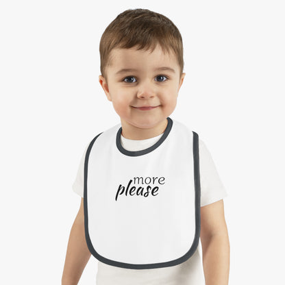 Baby Contrast Trim Jersey Bib - more please
