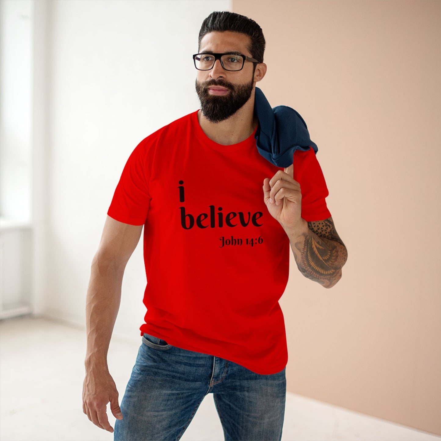 AI MODEL-Men's Staple Tee-i believe