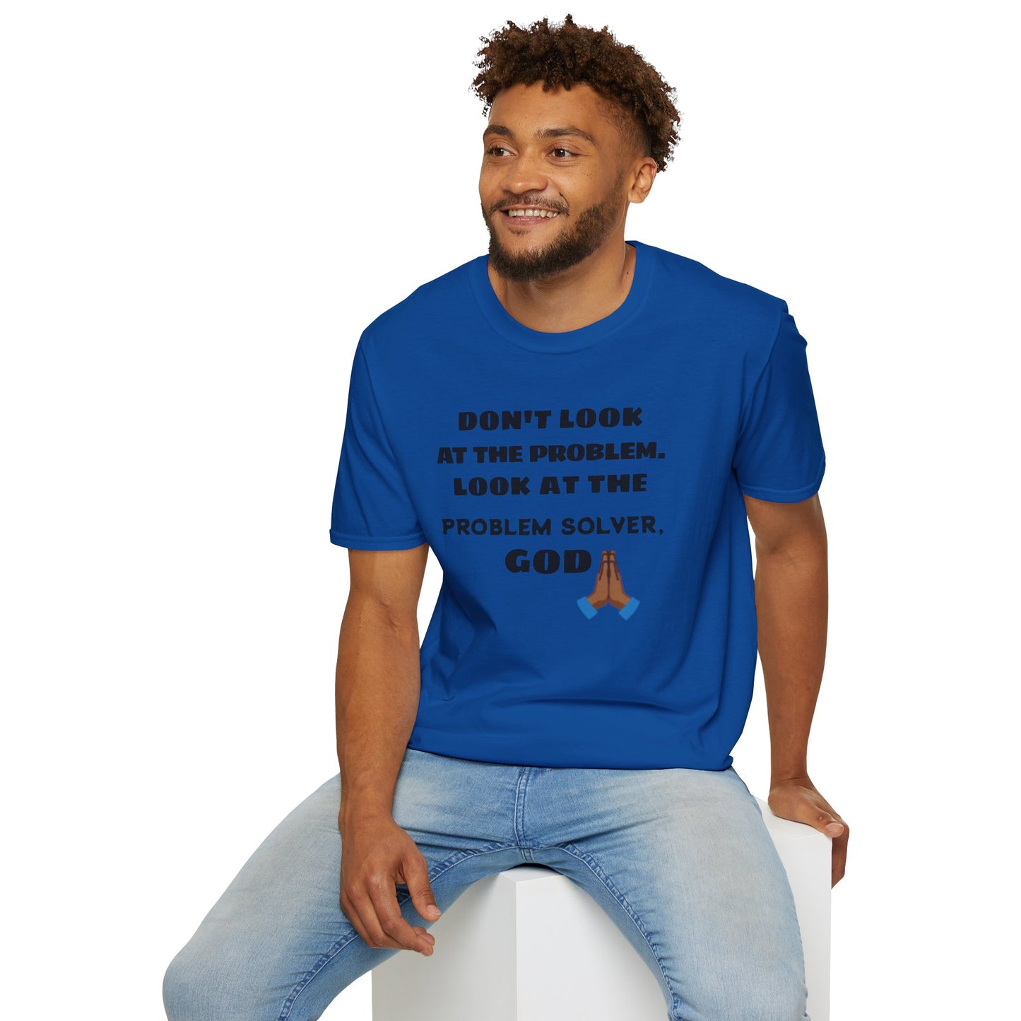 Christian T-Shirt — "Problem Solver-God" Prayer Emoji