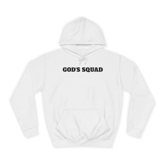 AI MODEL Size Up-GOD'S SQUAD-Unisex College Hoodie