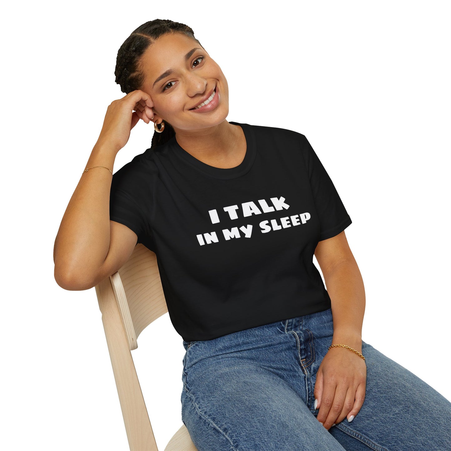 Unisex Softstyle Short Sleeve-I TALK IN MY SLEEP W/QR CODE