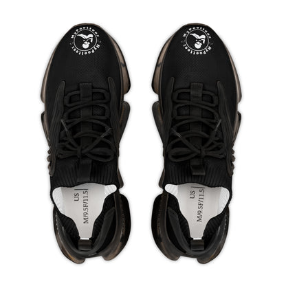 Men's Mesh Sneakers Black/Black Soles-MyPoetteez Logo