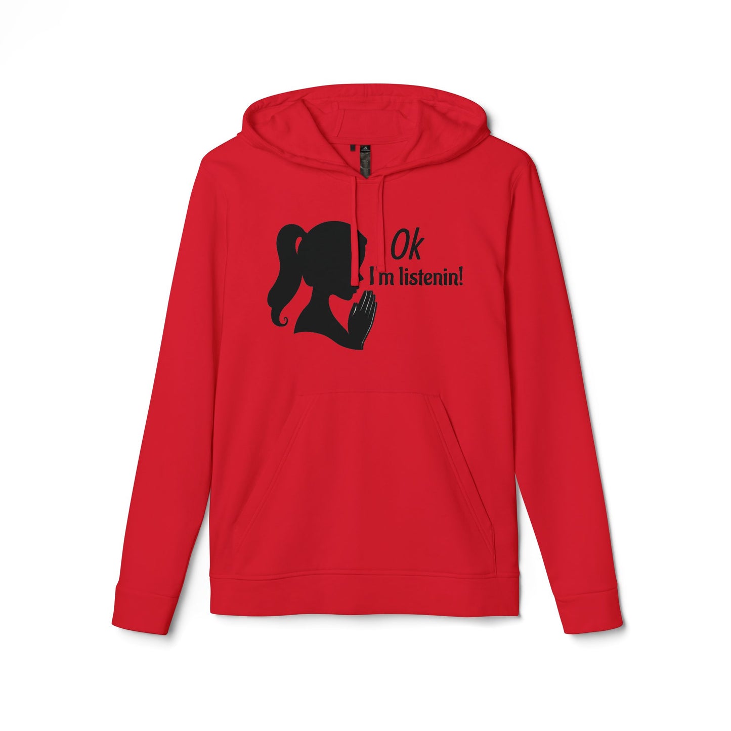 Prayer Silhouette Hoodie — Minimalist Faith Graphic Hooded Sweatshirt "I'm listenin"