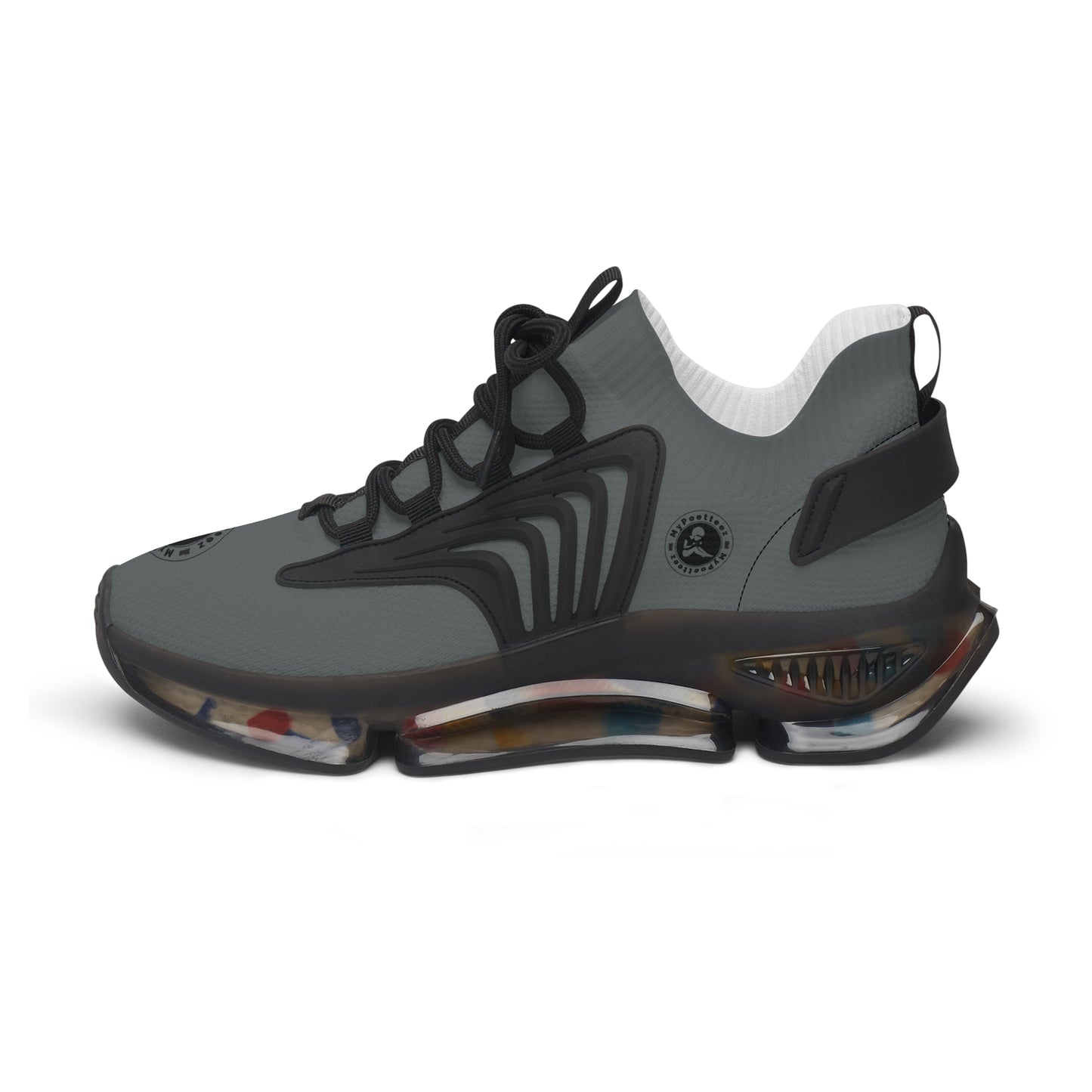 Women's Mesh Sneakers Dark Grey/Black Soles-MyPoetteez Logo