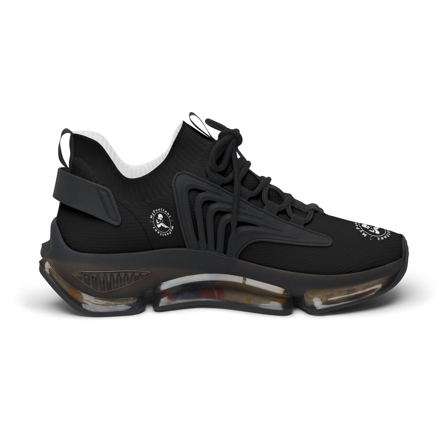 Women's Mesh Sneakers Black/Black Soles-MyPoetteez Logo