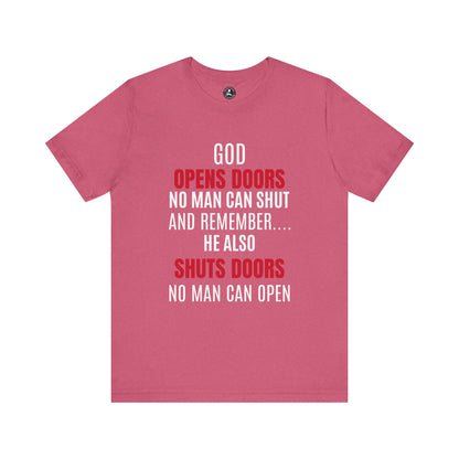 Unisex Jersey Short Sleeve Tee-GOD OPENS DOORS