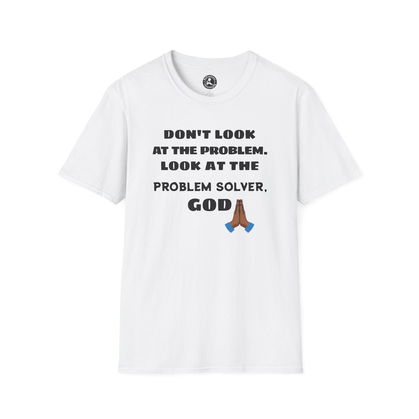 Christian T-Shirt — "Problem Solver-God" Prayer Emoji