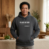 Suggest to SIZE UP-Waist band snug fit--Unisex College Hoodie-I'M JUST OUT HERE WALKING BY FAITH