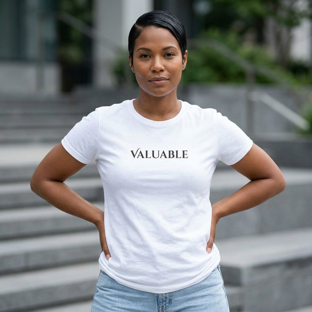 Valuable Women's Tee — Inspirational Minimalist Graphic Shirt
